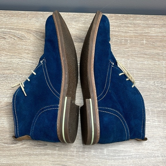 Blass Mens Genuine Suede Chukka Boots Dark Blue Lace Up Rubber Soles Size 9.5 - Picture 4 of 13